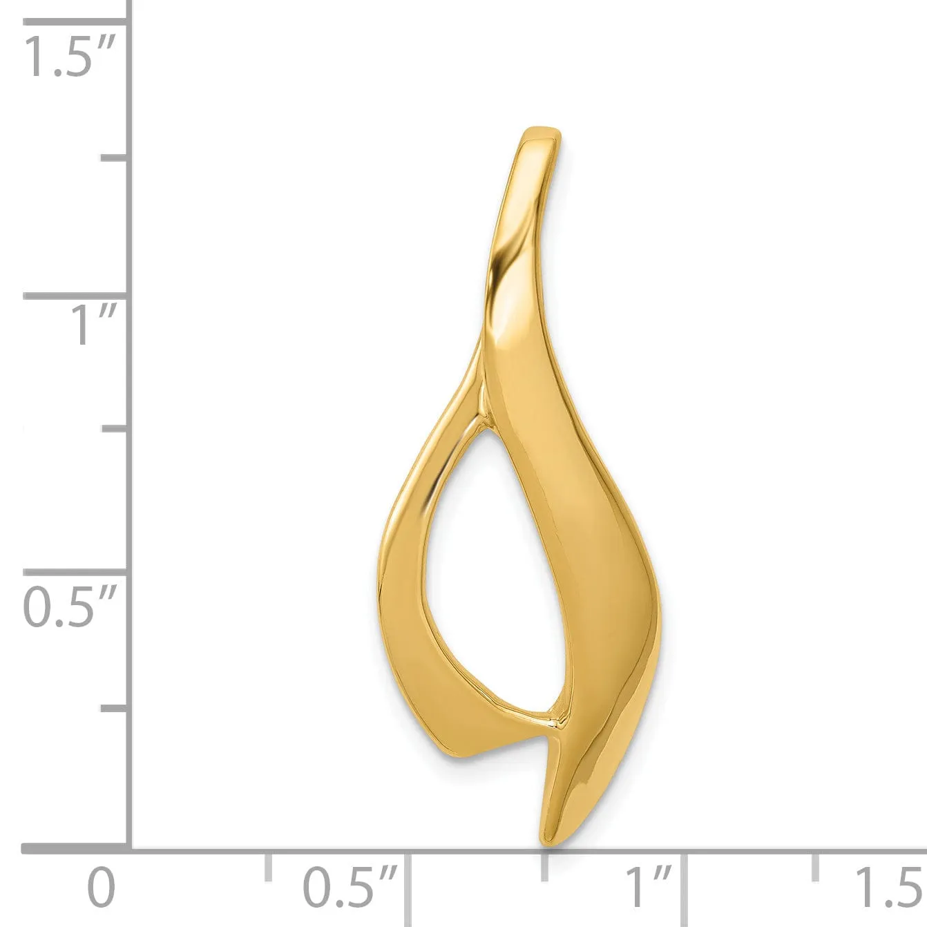 14K Yellow Gold Polished Finish Solid Modern Sleek Look Omega Slide Pendant fits up to 6 mm Omega