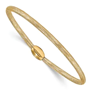 14k Yellow Gold Polished Mesh Stretch Bracelet