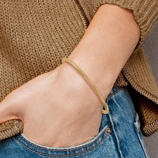 14k Yellow Gold Polished Mesh Stretch Bracelet
