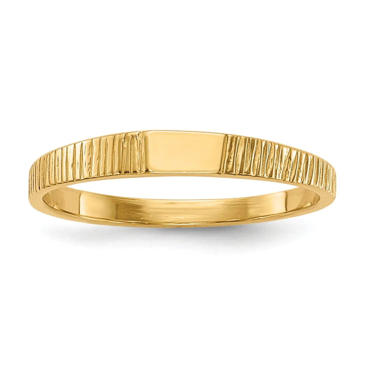 14k Yellow Gold Ridged Baby Children's Ring