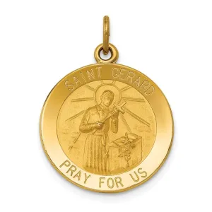 14k Yellow Gold Saint Gerard Medal Pendant