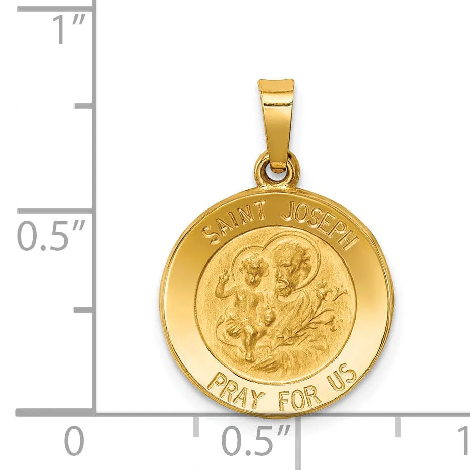14k Yellow Gold Saint Joseph Medal Pendant