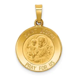 14k Yellow Gold Saint Joseph Medal Pendant