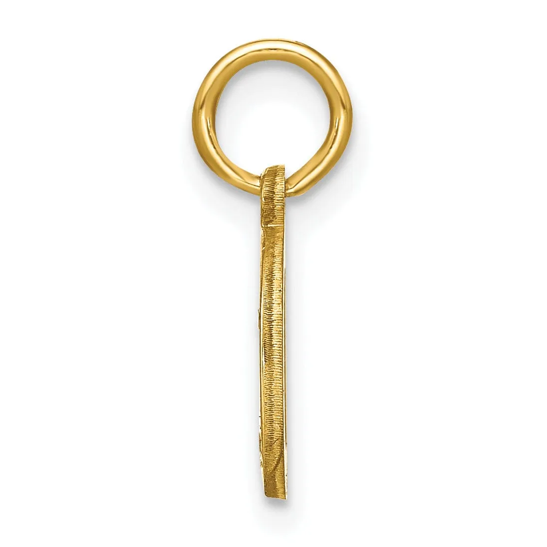14k Yellow Gold  Small Size Letter D Initial Block Pendant