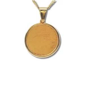 14K Yellow Gold Small Solid Circle Picture Pendant