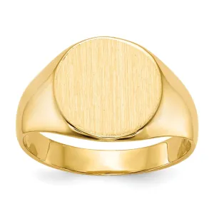 14k Yellow Gold Solid Back Signet Ring