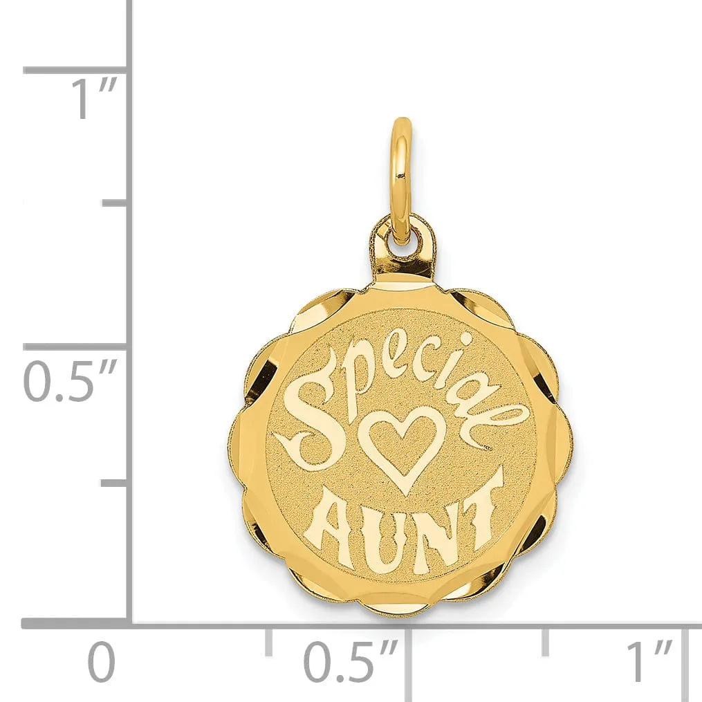 14k Yellow Gold Special Aunt Charm Pendant