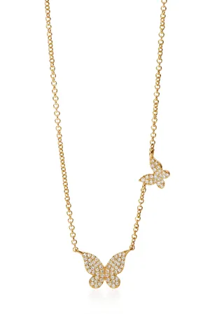 14KY Butterfly Diamond Necklace