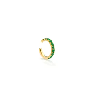 14KY Single Medium Orb Earcuff With Tsavorites