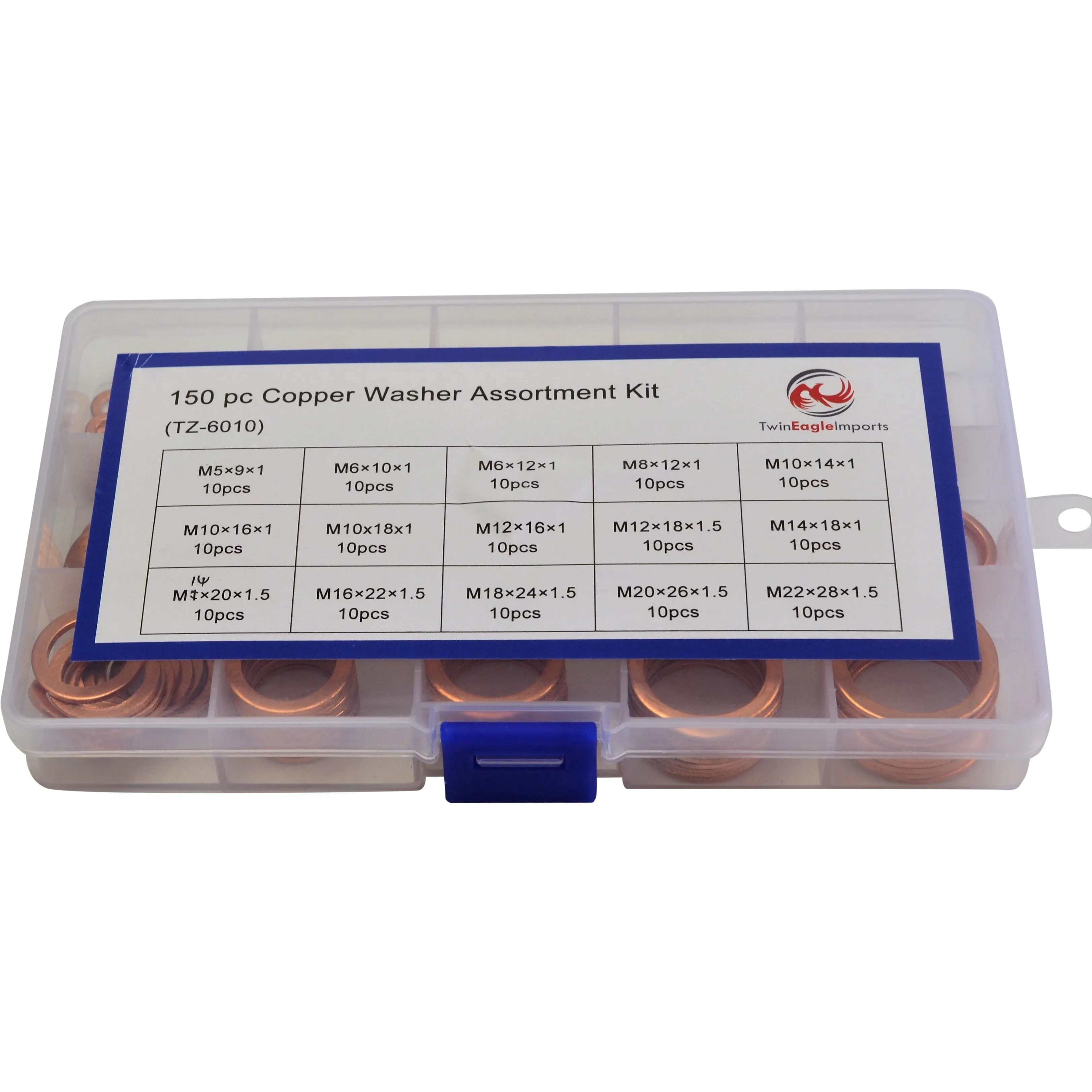 150pc Copper Washers Grab Kit