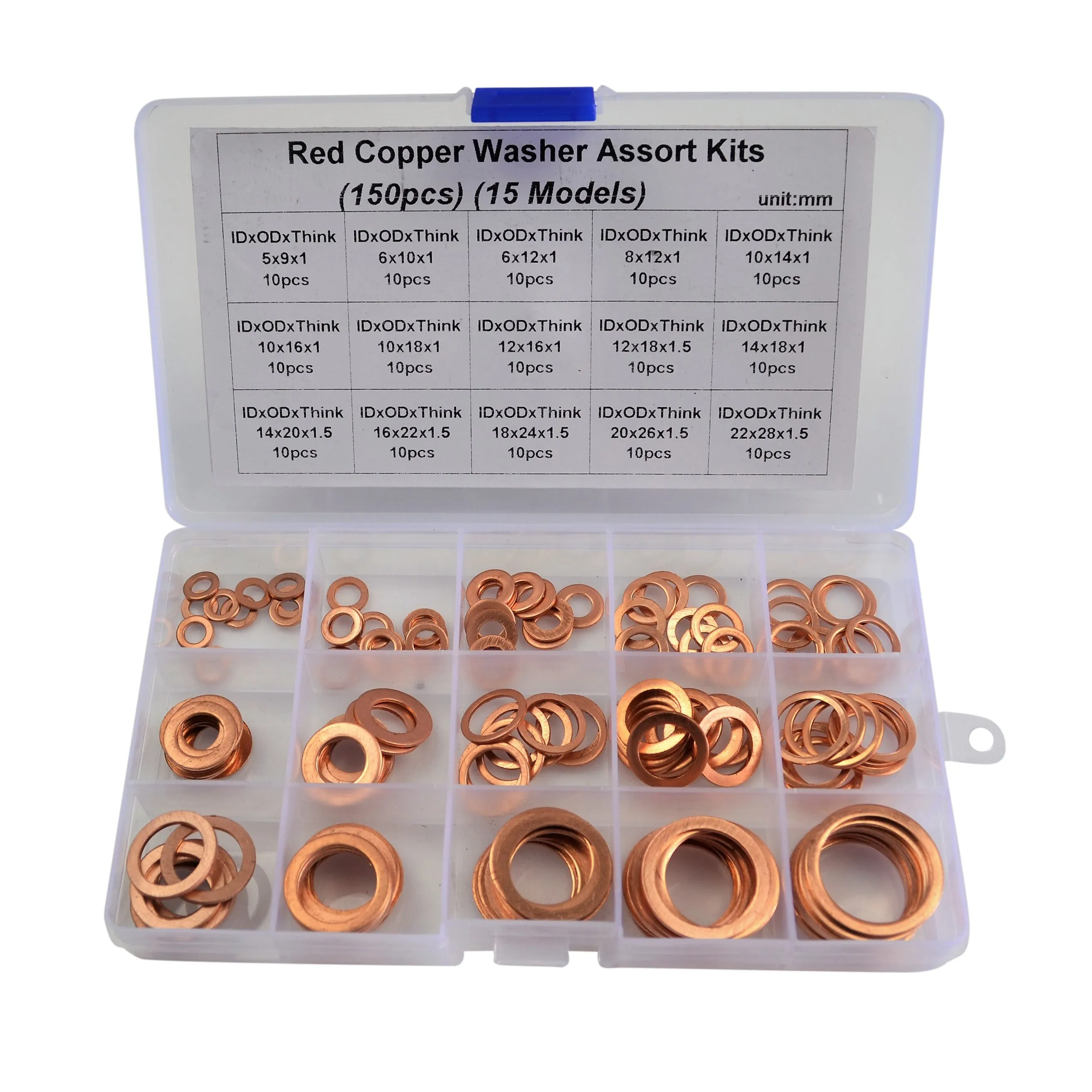 150pc Copper Washers Grab Kit