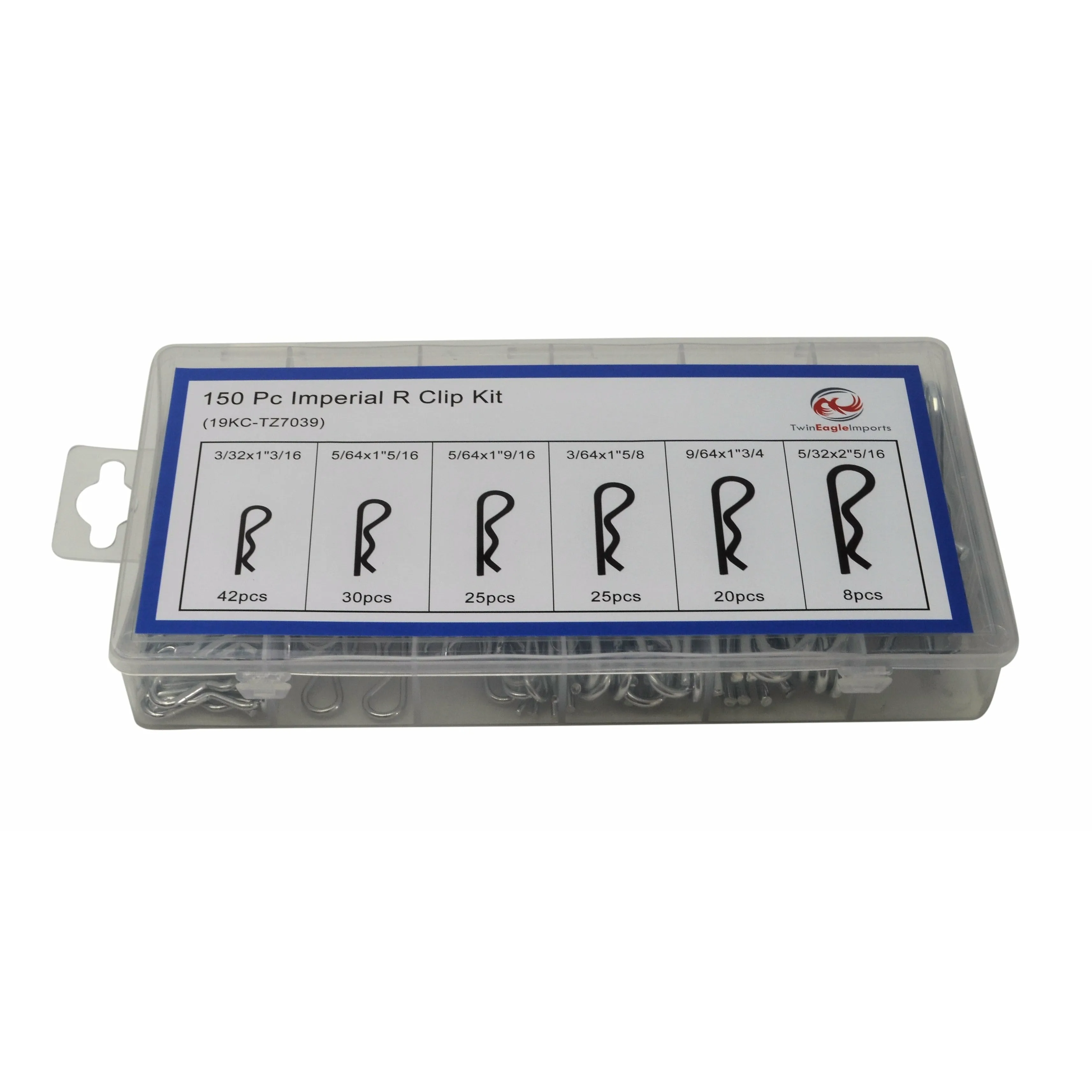 150pc Imperial R pin Clips Grab Kit