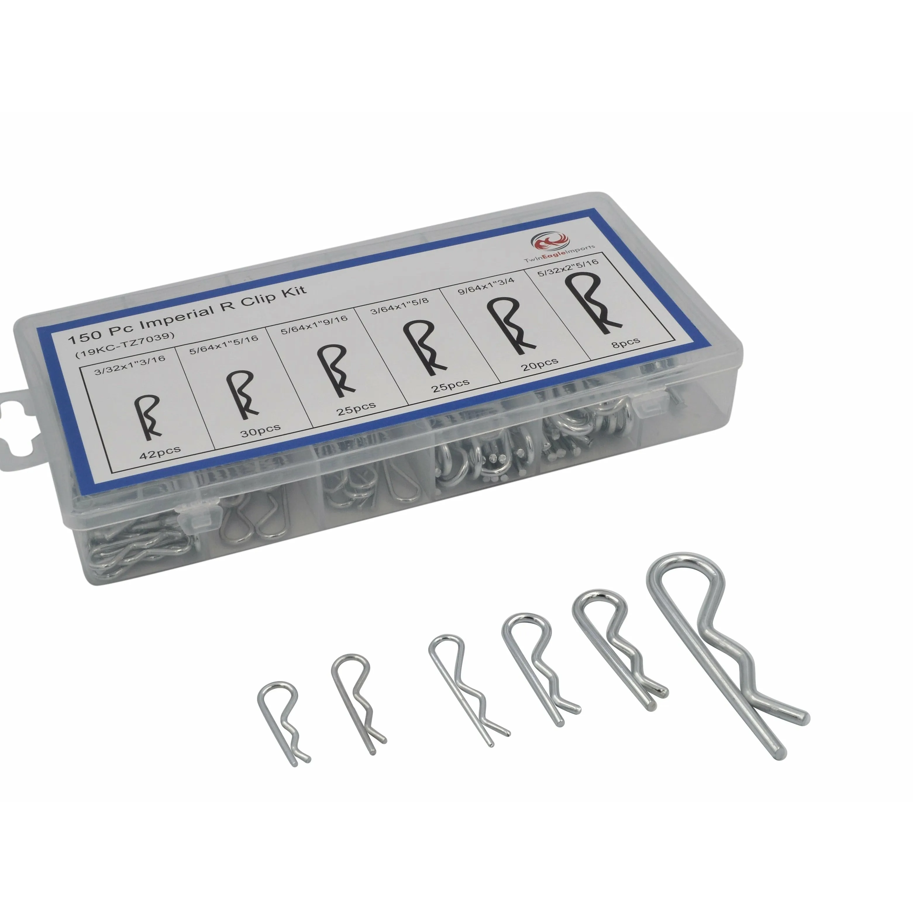 150pc Imperial R pin Clips Grab Kit