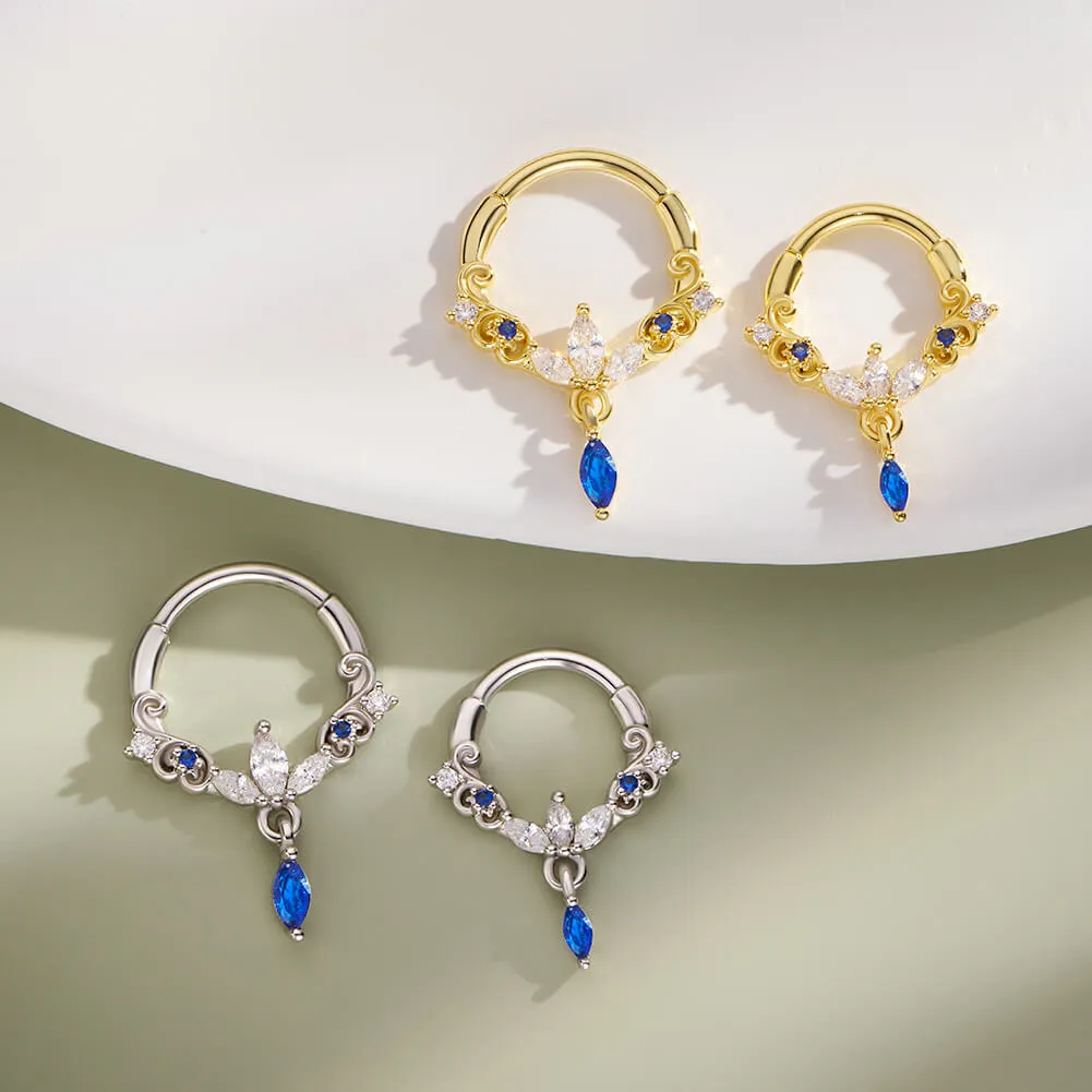 16G Lotus Floral Blossom Clicker Septum Ring