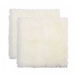 17" x 17" x 2" Natural Sheepskin Chair Seat Cover 2 pcs
