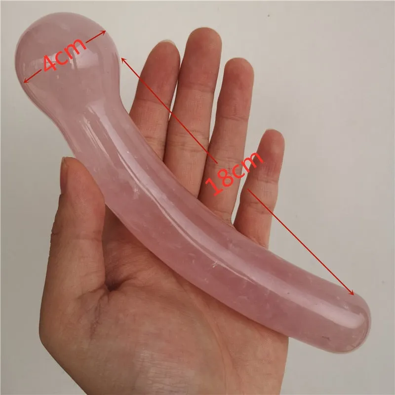 18cm Natural rock Rose quartz crystal massage yoni wand sex toys for healing Yoni Crystals