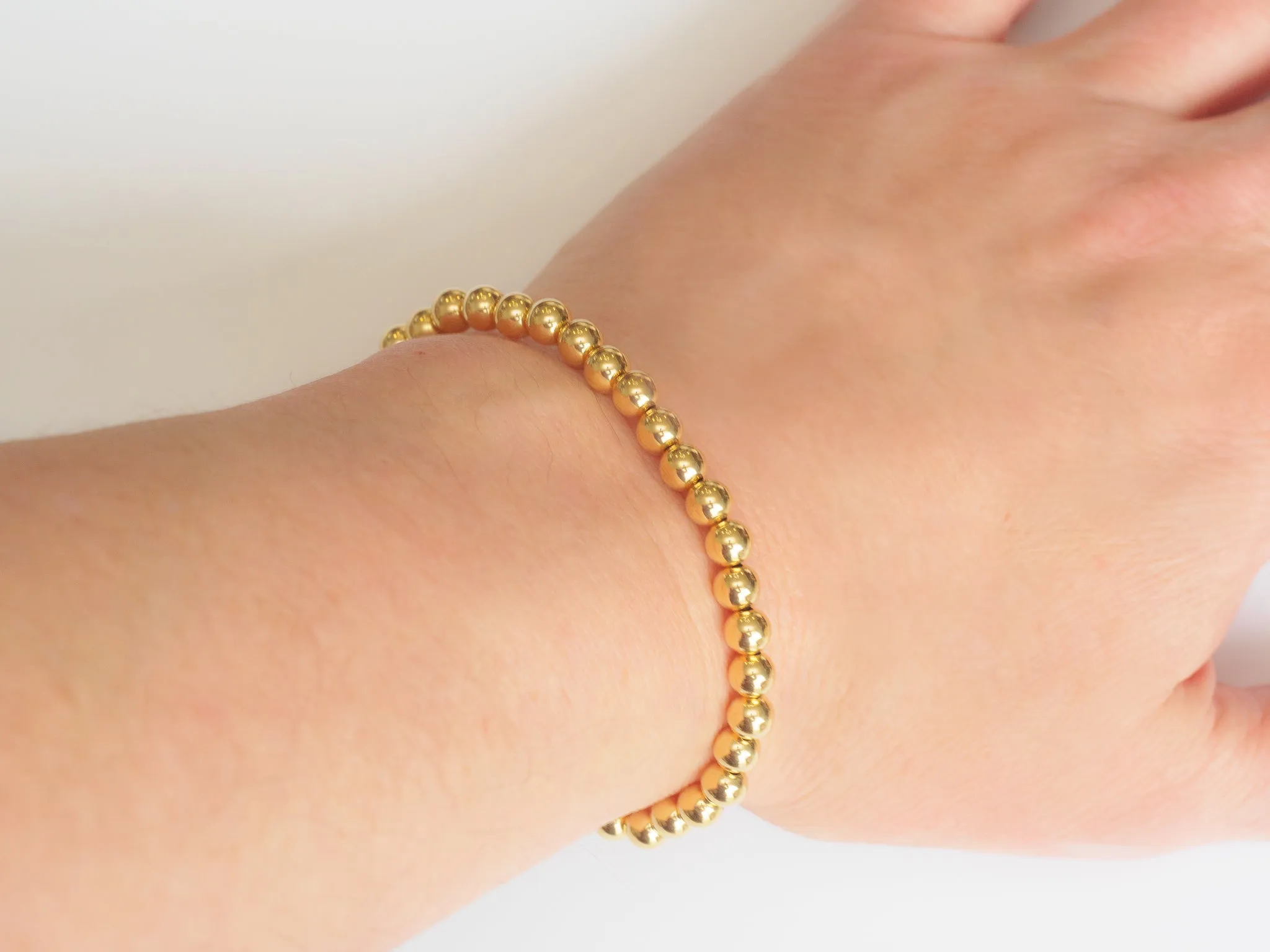 18k Gold Bead Bracelet - Women and Men's Bracelet - 5mm