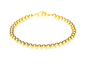 18k Gold Bead Bracelet - Women and Men's Bracelet - 5mm