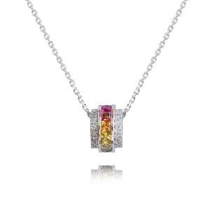 18k Gold Custom Baguette Wheel Necklace