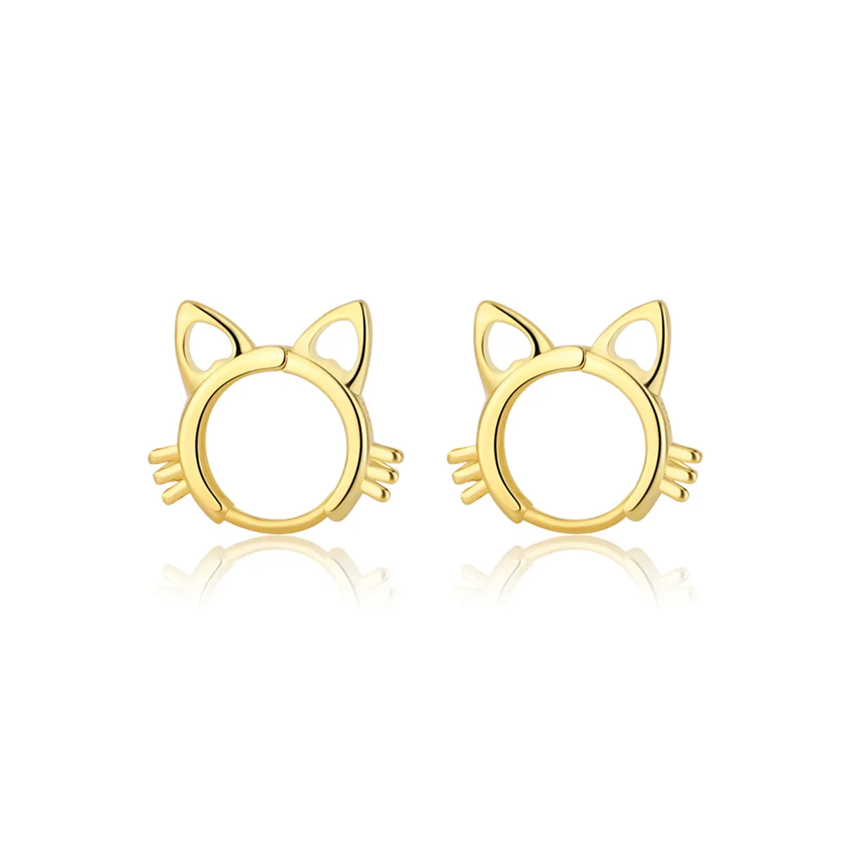 18K Gold-Plated Cat-Shape Huggie Earrings