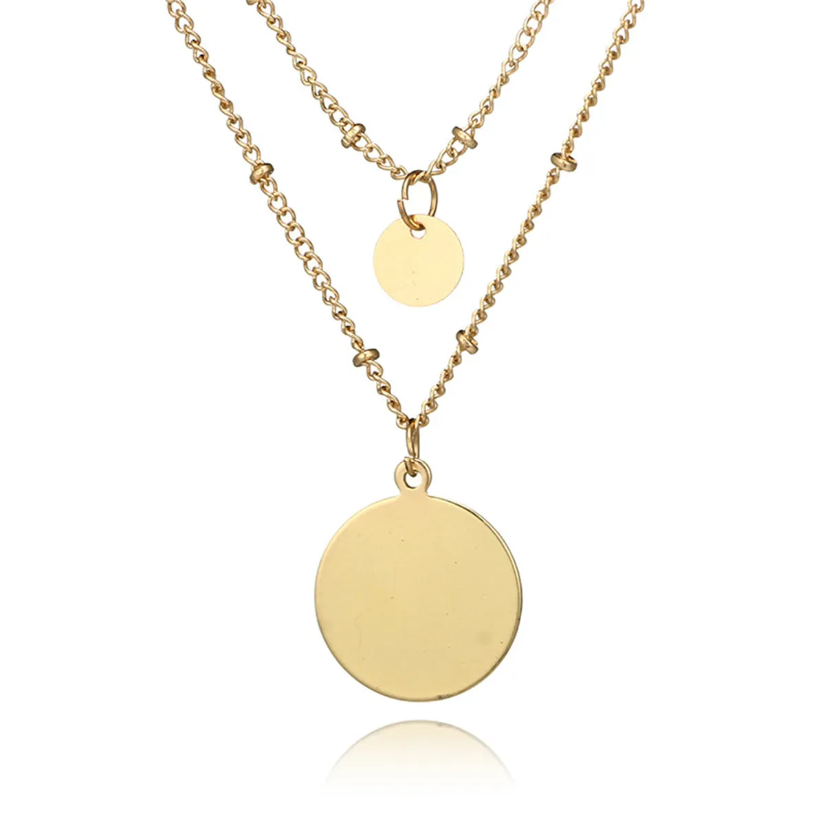 18K Gold-Plated Disc Layered Necklace