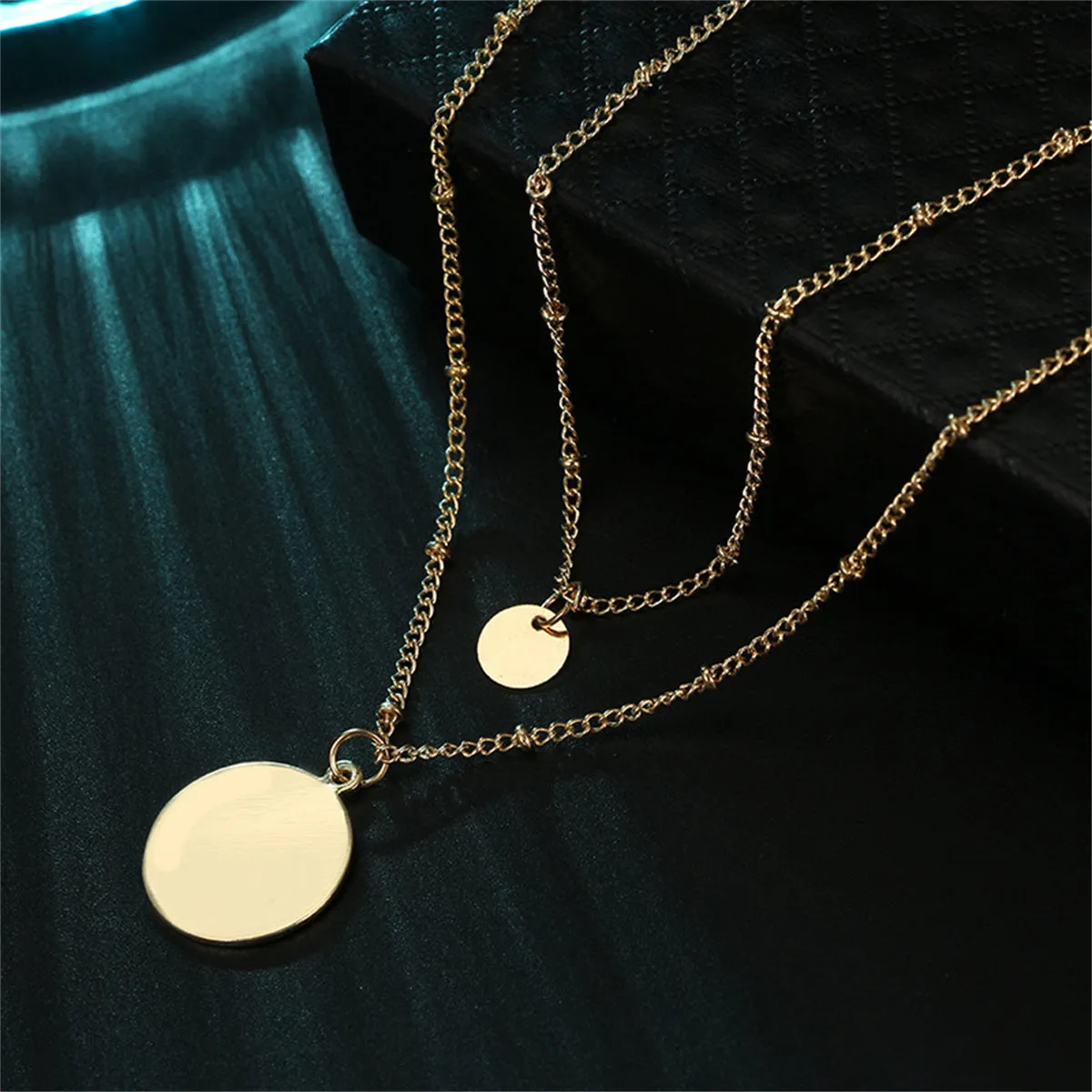 18K Gold-Plated Disc Layered Necklace