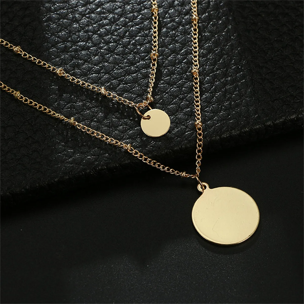 18K Gold-Plated Disc Layered Necklace