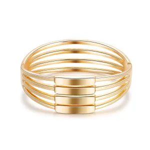 18K Gold-Plated Layered Bangle