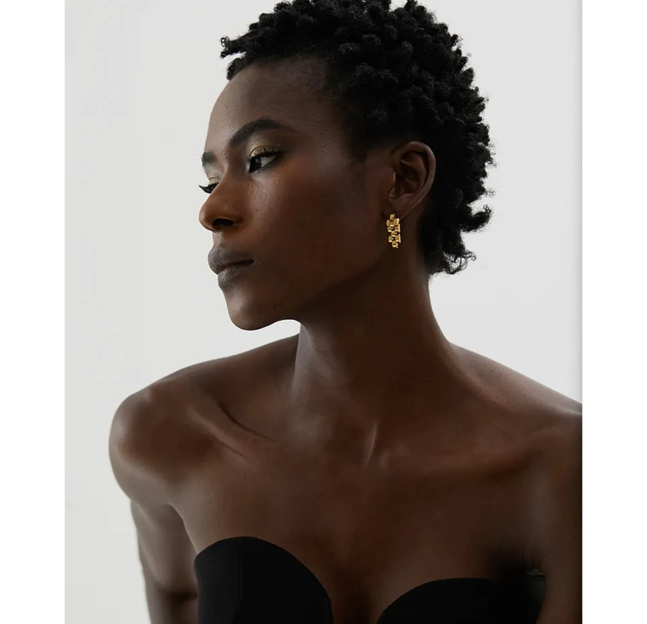 18k Gold Plated over Stainless Steel Chain Drop Earrings 200-28 | Erika Williner Designs