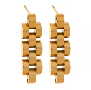 18k Gold Plated over Stainless Steel Chain Drop Earrings 200-28 | Erika Williner Designs