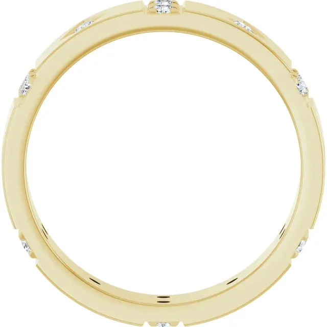18K Lab Diamond Men's Wedding Band