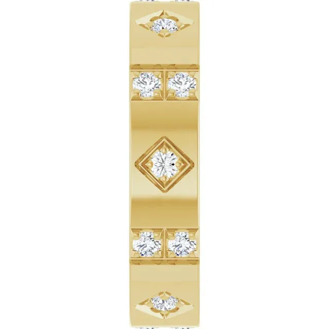 18K Lab Diamond Men's Wedding Band