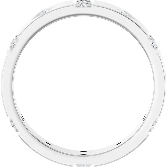 18K Lab Diamond Men's Wedding Band
