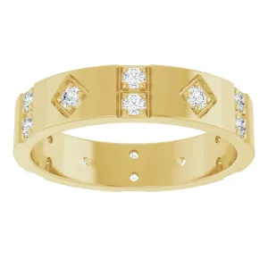18K Lab Diamond Men's Wedding Band