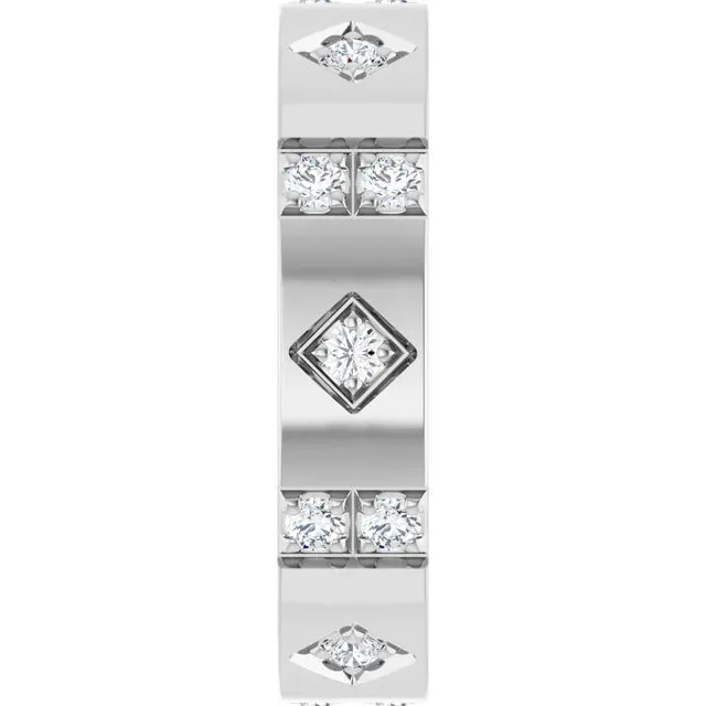 18K Lab Diamond Men's Wedding Band