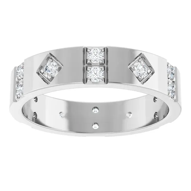 18K Lab Diamond Men's Wedding Band