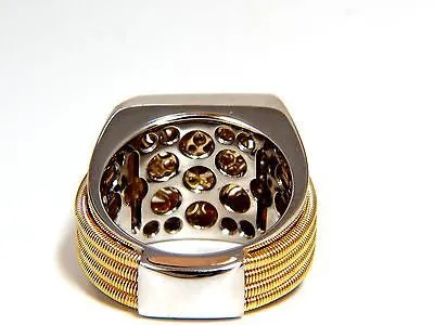18kt mens .60ct diamond ring coil wrap 3d tourbillon still life deco & heavy