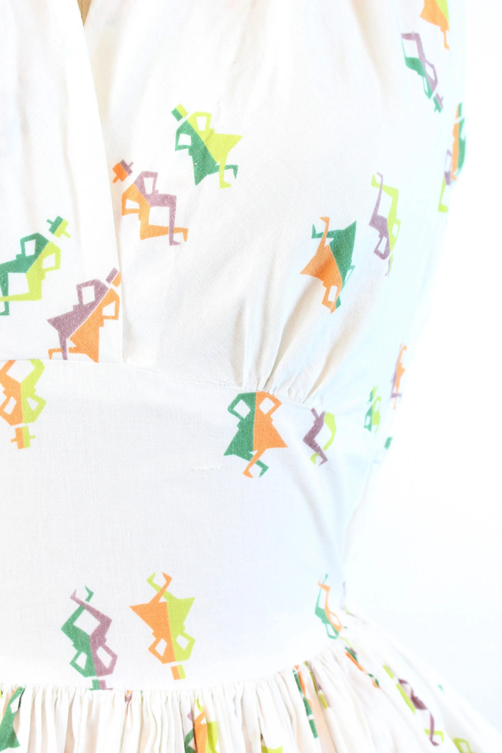 1950s IRISH DANCERS novelty print HALTER dress small  | new spring