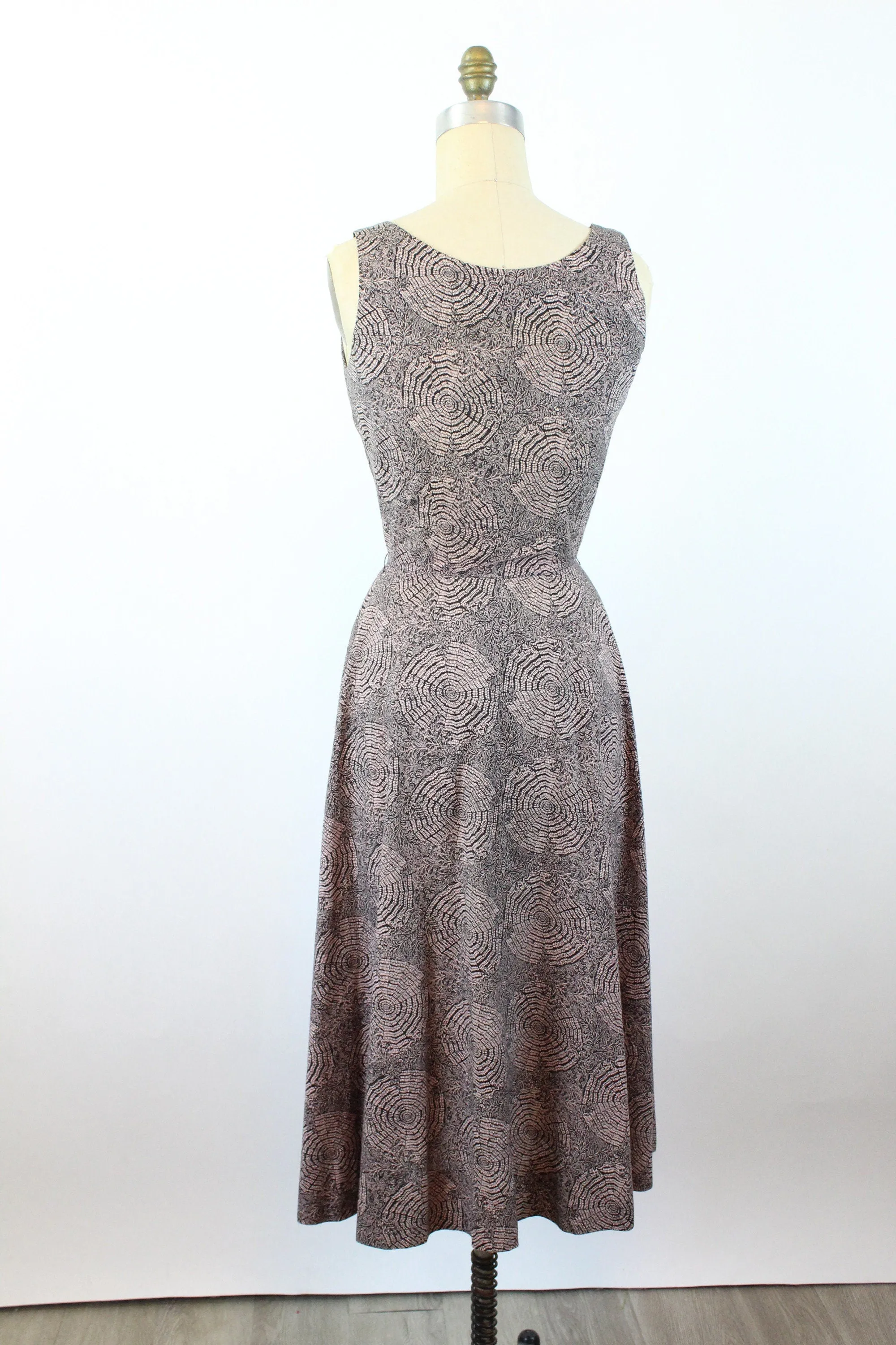 1950s SPIDERWEB print COTTON dress and cape xs | new spring summer