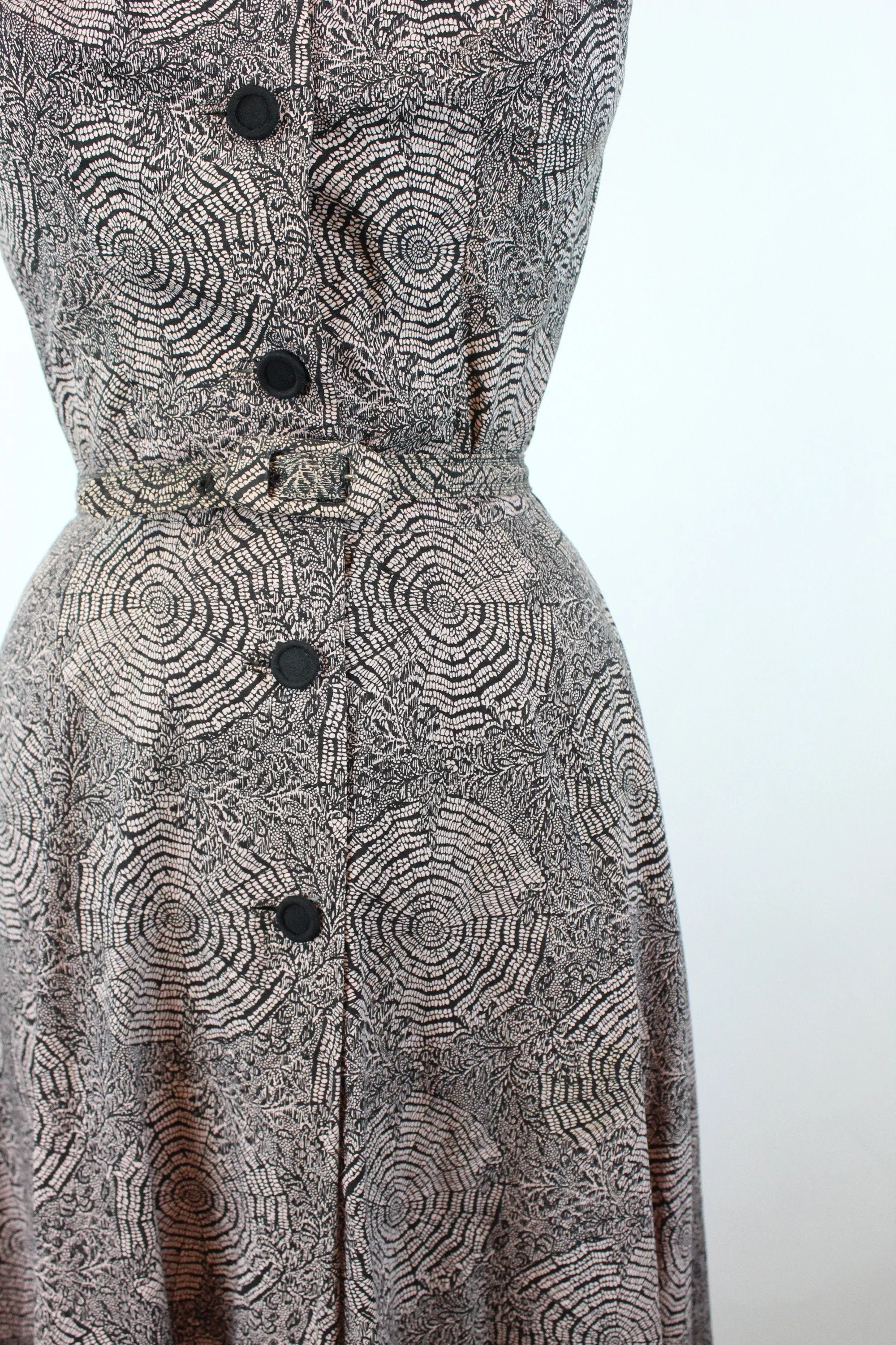 1950s SPIDERWEB print COTTON dress and cape xs | new spring summer