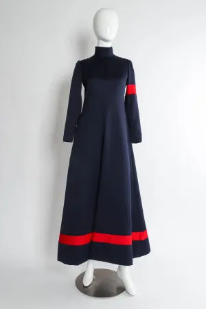 1960s Bold Stripe Navy Dress