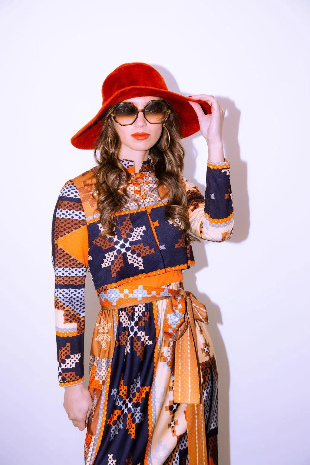 1960s RODRIGUES mod maxi dress and JACKET xs | new fall winter