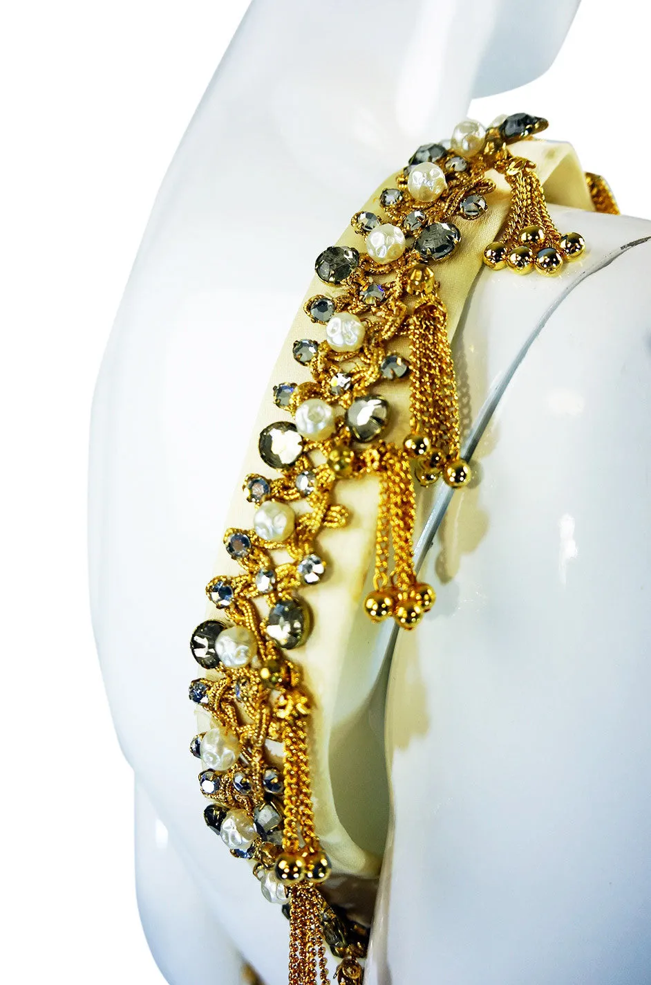1960s Roger Freres Silk Metal Bead Dress