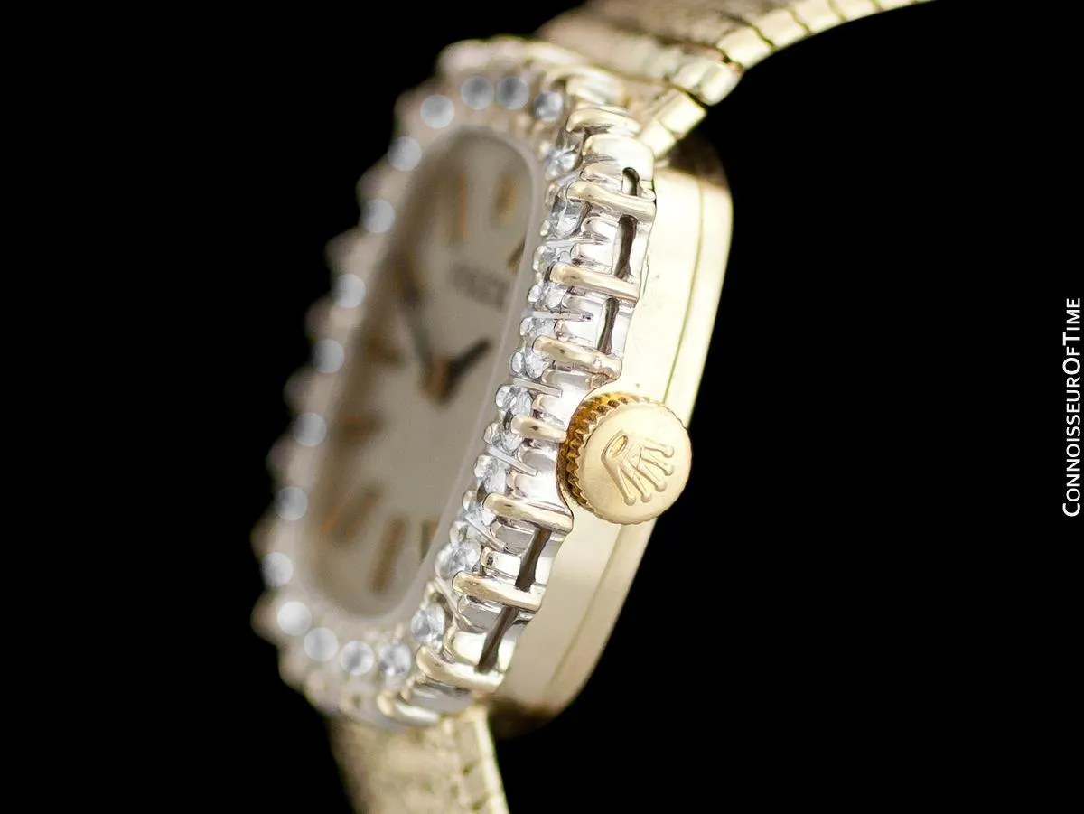 1970's Rolex Vintage Ladies Dress Watch - 14K Gold & Diamonds