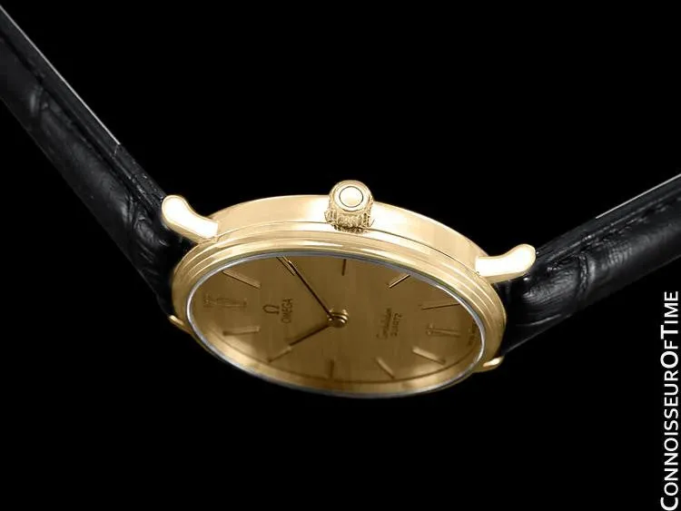 1979 Omega Constellation Mens Vintage Quartz Accuset Watch - 18K Gold Plated & Stainless Steel
