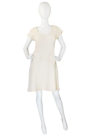 1980s Fabulous Cream Courreges Shift Dress