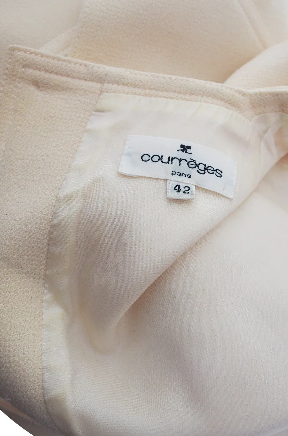 1980s Fabulous Cream Courreges Shift Dress