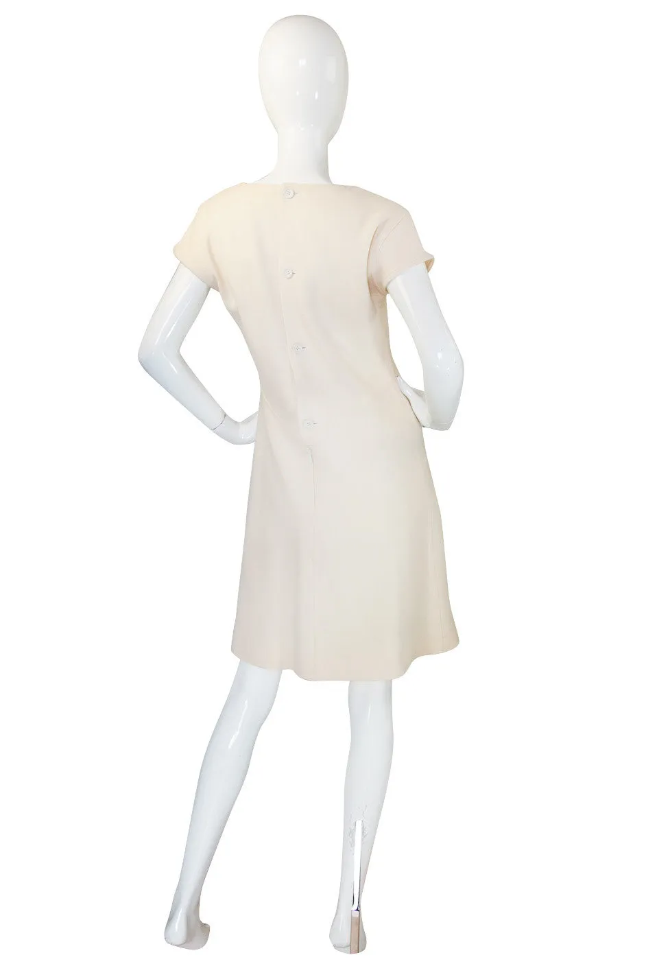 1980s Fabulous Cream Courreges Shift Dress