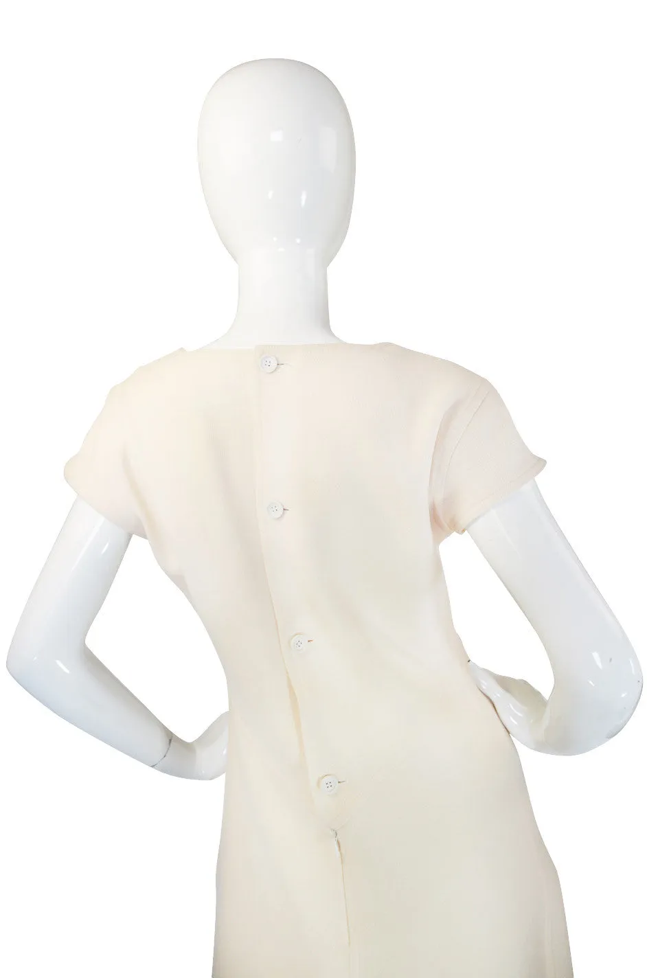 1980s Fabulous Cream Courreges Shift Dress