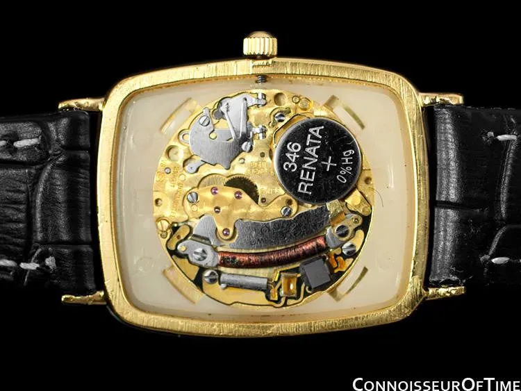 1980's Omega De Ville Vintage Mens Ultra Thin Dress Watch - 18K Gold Plated and Stainless Steel